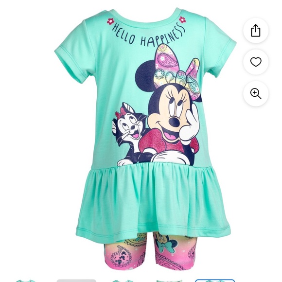 Disney Minnie Mouse Toddler Girls T-Shirt and Shorts Outfit Set! - Picture 5 of 9